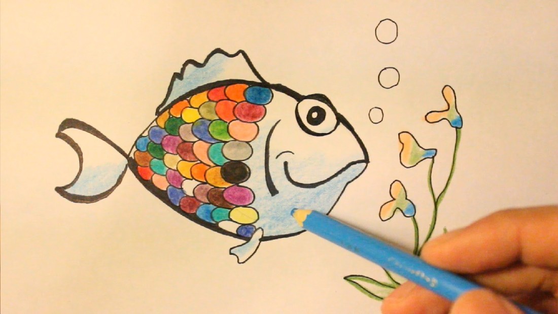 How To Draw Fish Easy, Rainbow Fish Drawing